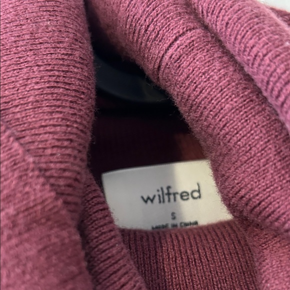 Aritzia Wilfred Plum Long Sleeve Merino Wool Blend Turtleneck Sweater Dress - Picture 8 of 8